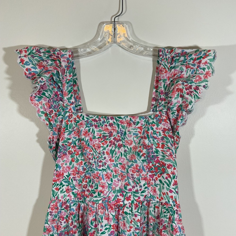 J.Crew Floral Flutter Sleeve Midi Dress Women 4 Square Neck Cottagecore Feminine - Picture 4 of 16